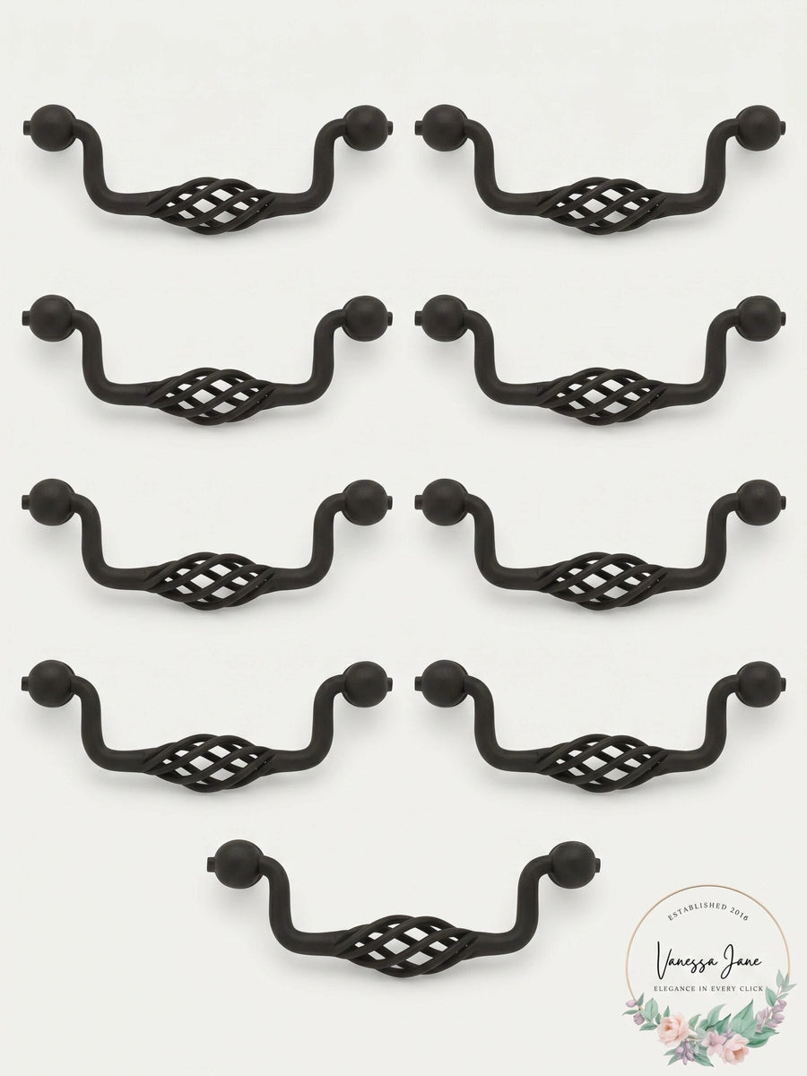Lot of 7 Liberty Hardware PN0527 Forged Iron II 3-3/4 Inch Birdcage