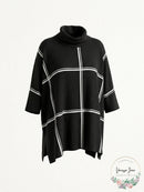 Alfani Grid-Print Turtleneck Sweater