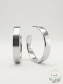 Alfani Silver-Tone Medium Wide Open Hoop Earrings