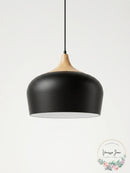 Living District Nora 1 Light 12 inch Natural Wood Pendant Light