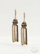 Anne Klein Gold-Tone Ombre Scattered Stone Crystal Tassel Earrings