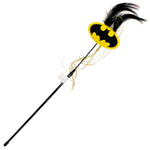 Cat Toy Wand - Batman Bat Signal Logo with Feather and Ribbons