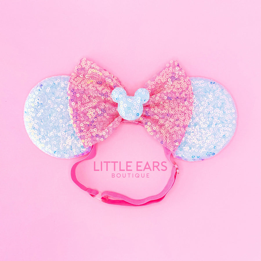 Blue & Pink Iridescent Elastic Ears