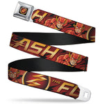 Flash Logo3 Full Color Black Gold Red Seatbelt Belt - THE FLASH/Logo3/Poses Black/Red/Gold Webbing