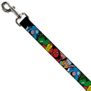 Dog Leash - 5-Marvel Characters Black