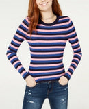 Hooked up by Iot Juniors Shine Striped Rib-Knit Sweater