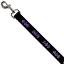 Dog Leash - Batman Signal Black/Purple Plaid