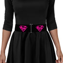 Cinch Waist Belt - Superman Shield Black Hot Pink