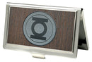 Business Card Holder - SMALL - Green Lantern Logo Marquetry Black Walnut Metal