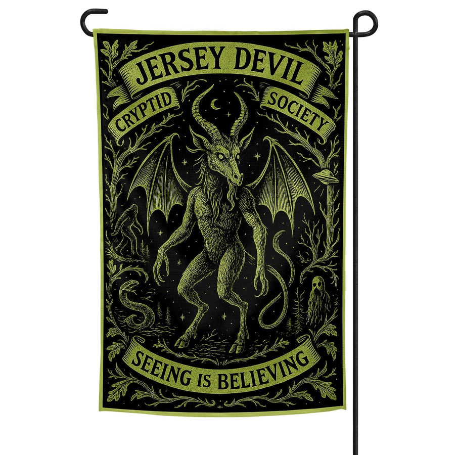 Jersey Devil Cryptid Society Garden Flag