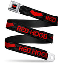 Red Hood Logo Full Color Black Red Seatbelt Belt - RED HOOD/Logo Weathered Black/Gray/Red Webbing