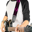 Guitar Strap - Batman Shield Chainlink Black Hot Pink