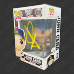 John Cena signed WWE Funko POP Figure #01 (Blue hat w/ JSA) Signed By Superstars 
