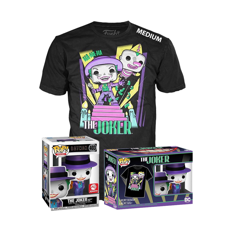 Funko POP! & Tee: Batman 1989 - The Joker with Megaphone (Metallic) Alliance Entertainment Exclusive - Size Medium