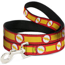 Dog Leash - The Flash Logo7/Stripe Red/White/Yellow