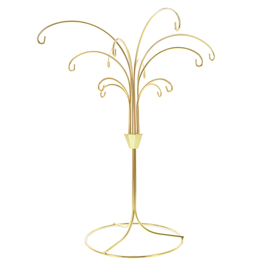 12-Arm Spiral Fountain Brass Gold Metal Ornament Stand Display 11.5 Inches (Taiwan)