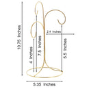 3-Arm 3-Tier Gold Brass Metal Ornament Stand Display 10.75 Inches
