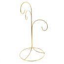 3-Arm 3-Tier Gold Brass Metal Ornament Stand Display 10.75 Inches