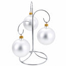 3-Arm 3-Tier Silver Metal Ornament Stand Display 10.75 Inches