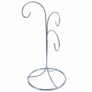 3-Arm 3-Tier Silver Metal Ornament Stand Display 10.75 Inches