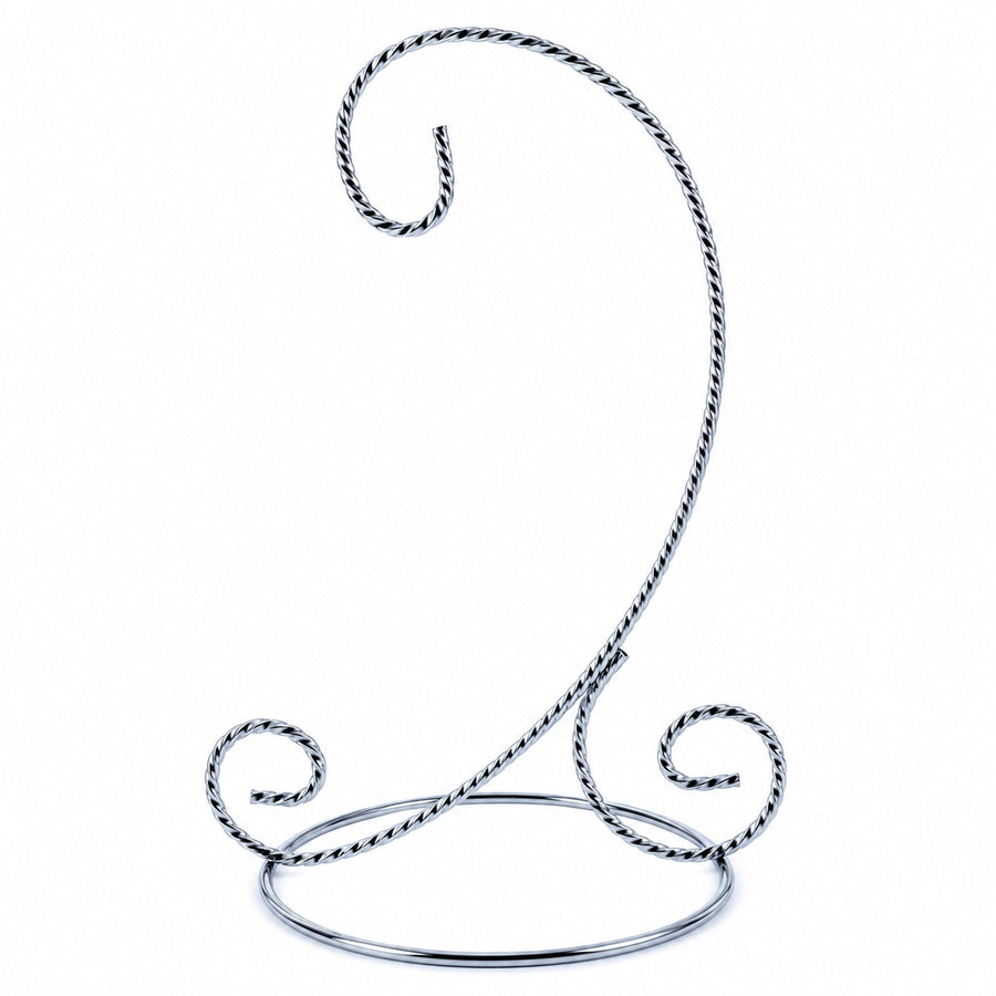 Twisted Wire Silver Metal Ornament Stand Display 7.2 Inches