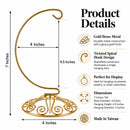 Curved Gold Wire Swirl Base Ornament Stand Display 7 Inches