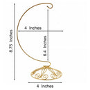 Curved Gold Wire Swirl Base Ornament Stand Display 8.75 Inches