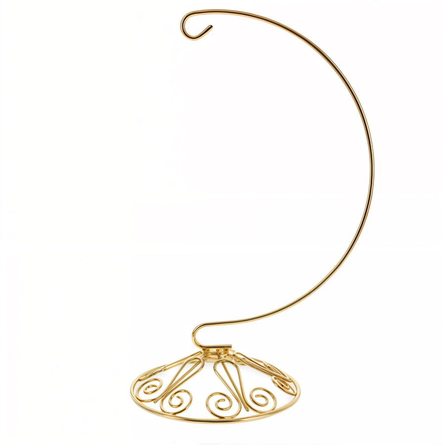 Curved Gold Wire Swirl Base Ornament Stand Display 8.75 Inches (Taiwan)