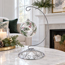 Curved Silver Wire Swirl Base Ornament Stand Display 7 Inches