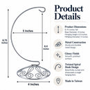 Curved Silver Wire Swirl Base Ornament Stand Display 8.75 Inches