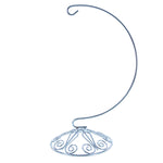 Curved Silver Wire Swirl Base Ornament Stand Display 8.75 Inches (Taiwan)