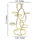 7-Ring 3-Tier Gold Wire Metal Sphere Crystals Egg Stand Holder Display 7.4 Inches