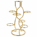 7-Ring 3-Tier Gold Wire Metal Sphere Crystals Egg Stand Holder Display 7.4 Inches