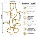 7-Ring 3-Tier Gold Wire Metal Sphere Crystals Egg Stand Holder Display 7.4 Inches