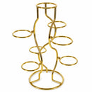 7-Ring 3-Tier Gold Wire Metal Sphere Crystals Egg Stand Holder Display 7.4 Inches