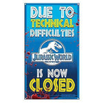 Jurassic World Ride Closed Medium Metal Sign