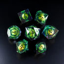 Jurassic Green Liquid Core Dice Set