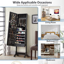 Lockable Mirrored Jewelry Cabinet Armoire Storage Organizer Box