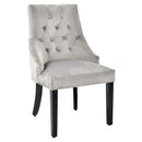 Modern Upholstered Button-Tufted Dining Chair with Naild Trim