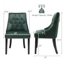 Modern Upholstered Button-Tufted Dining Chair with Naild Trim
