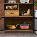 Buffet Cabinet with Drawer and Wood Storage Shelf for Kitchen-Rustic Brown