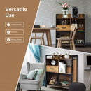 Buffet Cabinet with Drawer and Wood Storage Shelf for Kitchen-Rustic Brown
