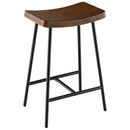 Industrial Saddle Stool with Metal Legs and Adjustable Foot Pads