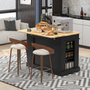 Kitchen Island with Storage and 3-Level Adjustable Shelves