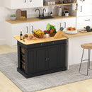 Kitchen Island with Storage and 3-Level Adjustable Shelves