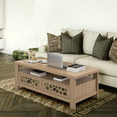 3-tier Coffee Table with 2 Drawers and 5 Support Legs