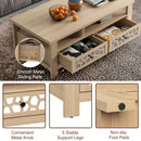3-tier Coffee Table with 2 Drawers and 5 Support Legs
