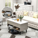 31.5 Inch Lift-Top Coffee Table with Hidden Storage and 2 Open Shelves