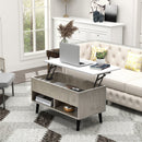 31.5 Inch Lift-Top Coffee Table with Hidden Storage and 2 Open Shelves