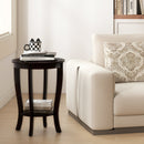 2-tier Round End Table with Solid Wood Legs